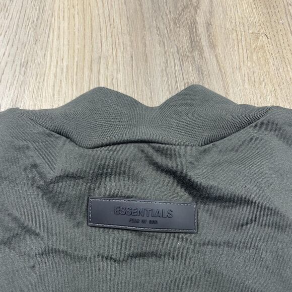 Fear of God Essentials Shirt Mens Large Dark Gray Mock Neck Long Sleeve Logo - Picture 7 of 11